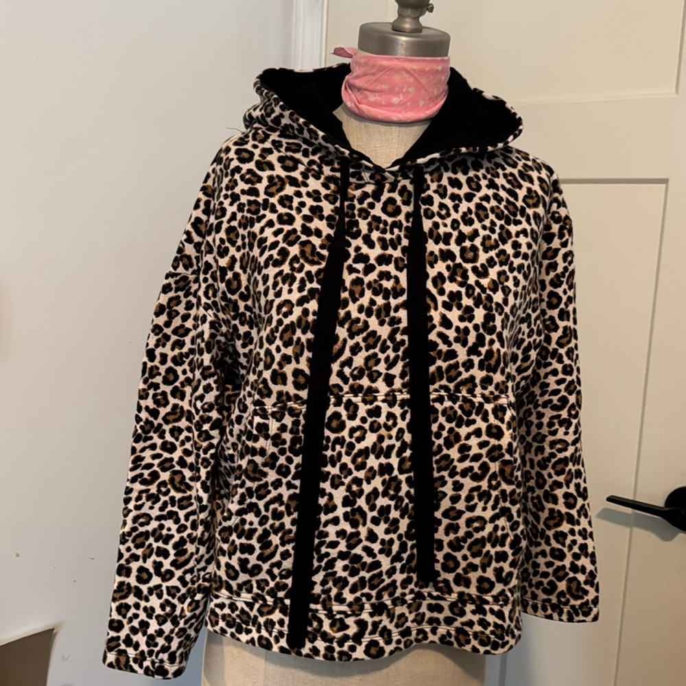 Leopard fleece hoodie